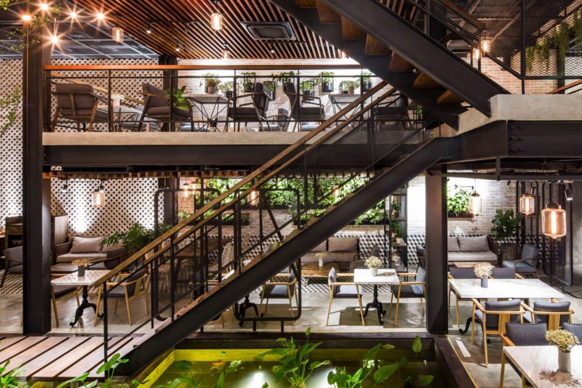 Thiết kế quán cafe phong cách industrial 